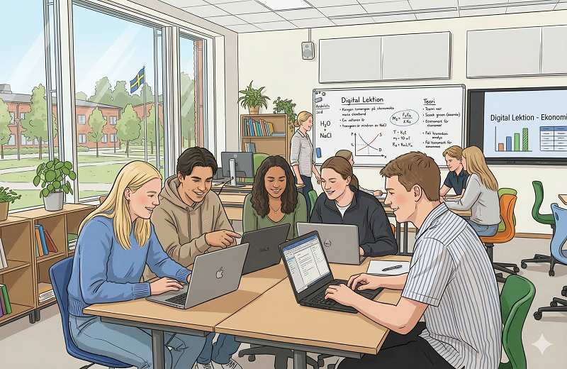 Elever som kodar med AI-stöd